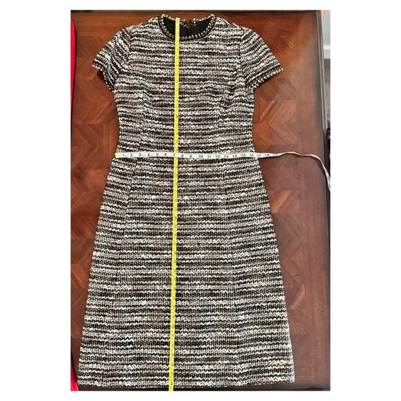 Vintage Mollie Parnis x Saks Fifth Avenue Tweed Dress Black White Gold A-Line - Picture 5 of 16